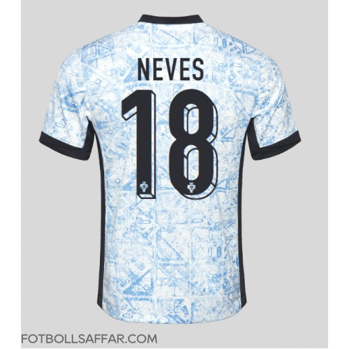 Portugal Ruben Neves #18 Bortatröja EM 2024 Kortärmad